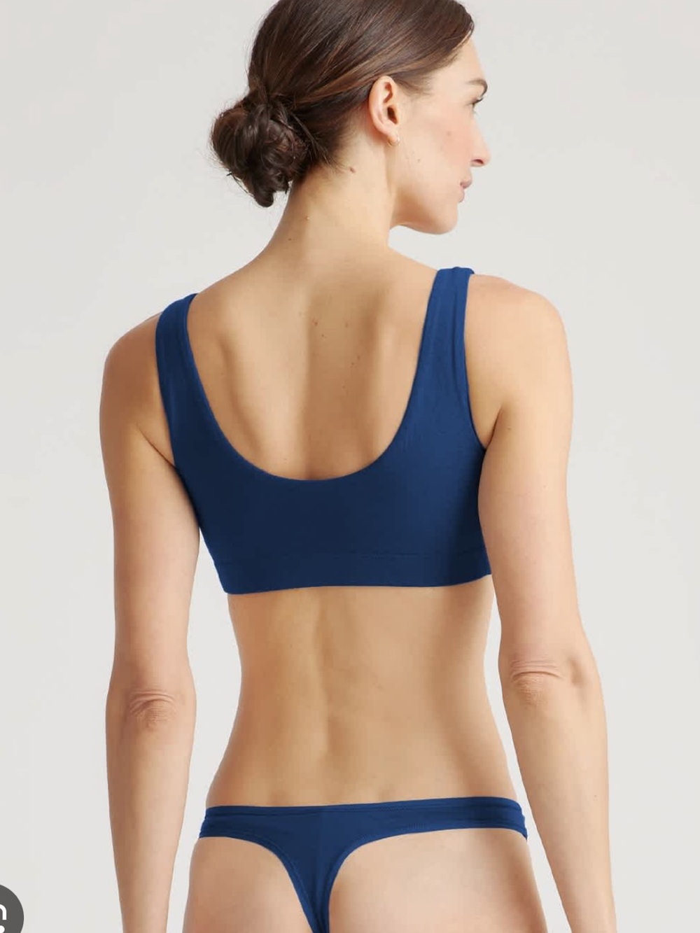 Quince Organic Cotton Thong Underwear Panties Classic Blue XL NEW 6 PACK
